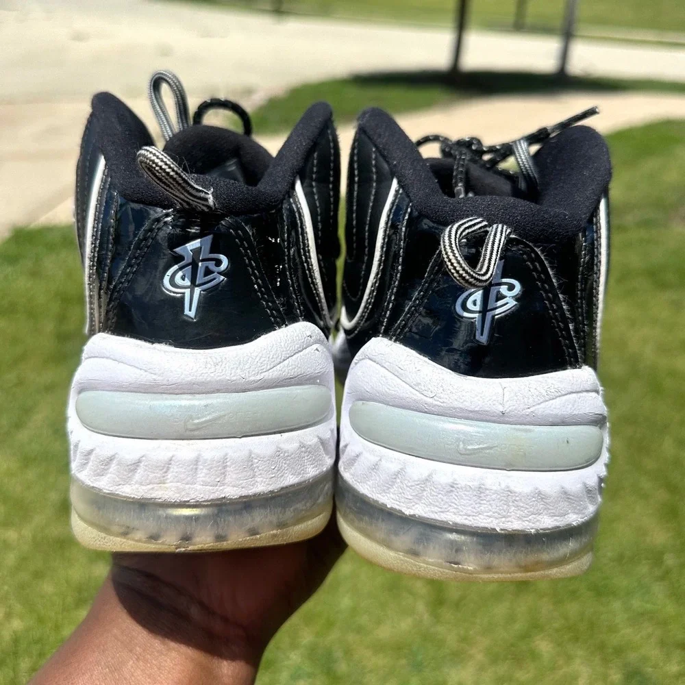 Nike Air Penny 2 Black White Patent Leather  Athletic Shoes Men's Size 9.5